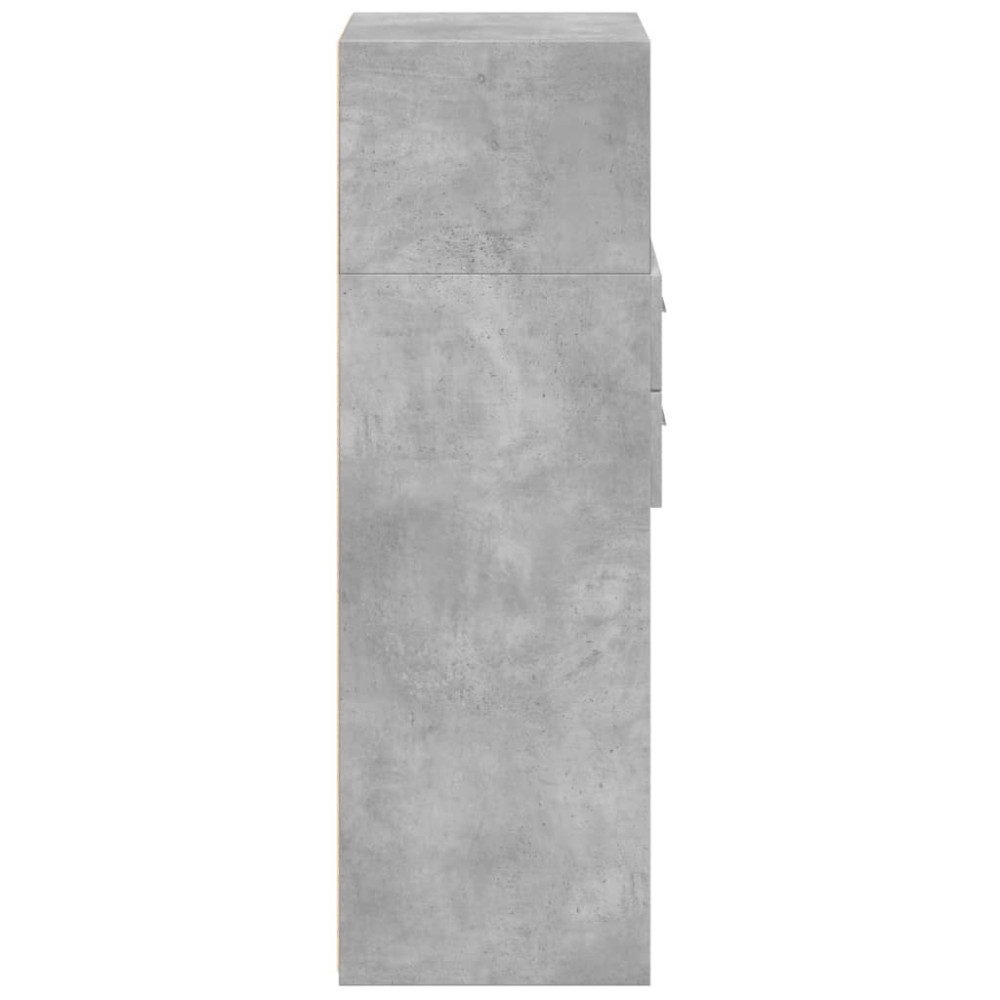 Produktbild för Högskåp betonggrå 40x42,5x124 cm konstruerat trä