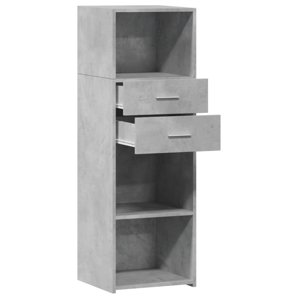 Produktbild för Högskåp betonggrå 40x42,5x124 cm konstruerat trä