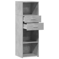 Produktbild för Högskåp betonggrå 40x42,5x124 cm konstruerat trä