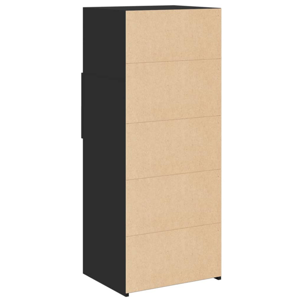 Produktbild för Högskåp svart 50x42,5x124 cm konstruerat trä