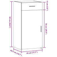 Produktbild för Skåp vit 45x42,5x93 cm konstruerat trä