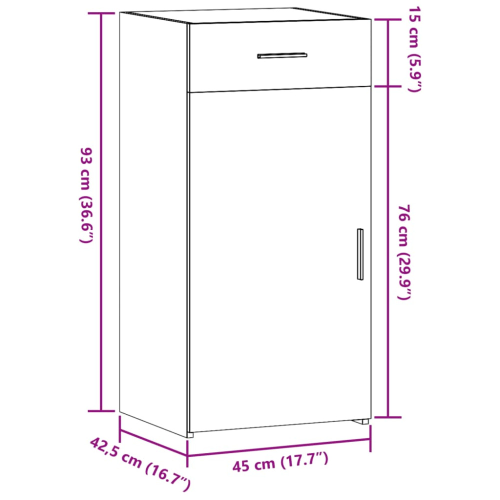 Produktbild för Skänk sonoma-ek 45x42,5x93 cm konstruerat trä