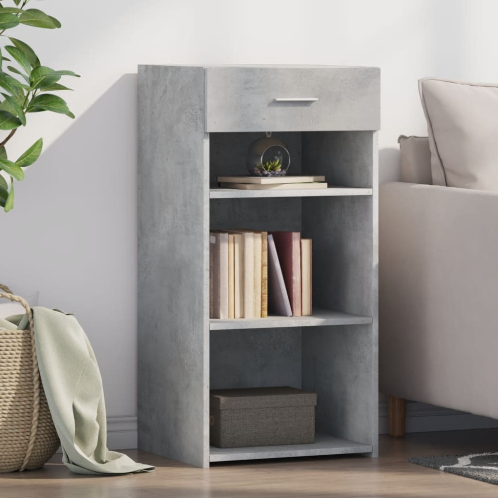 Produktbild för Skänk betonggrå 45x42,5x93 cm konstruerat trä