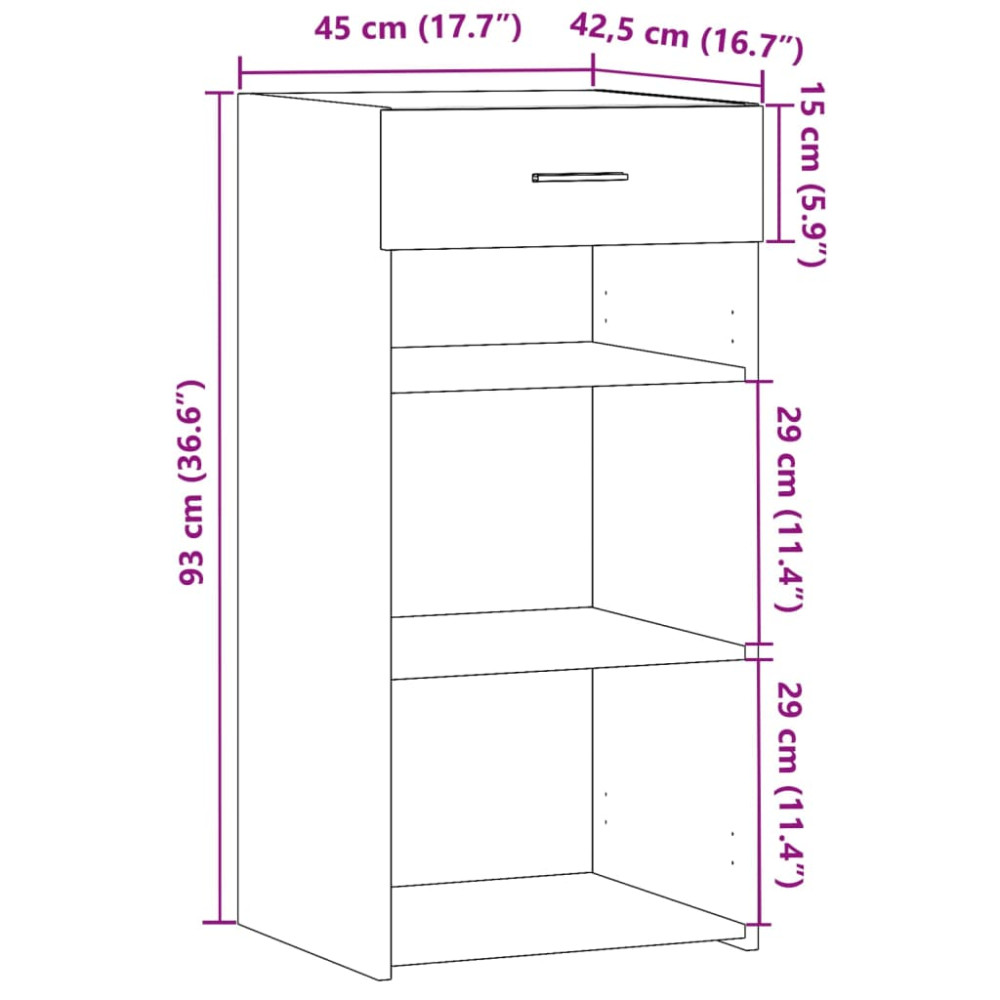 Produktbild för Skänk betonggrå 45x42,5x93 cm konstruerat trä