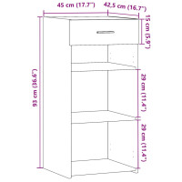 Produktbild för Skänk betonggrå 45x42,5x93 cm konstruerat trä