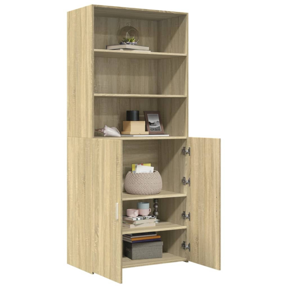Produktbild för Högskåp sonoma-ek 80x42,5x185 cm konstruerat trä