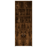 Produktbild för Högskåp rökfärgad ek 80x42,5x185 cm konstruerat trä