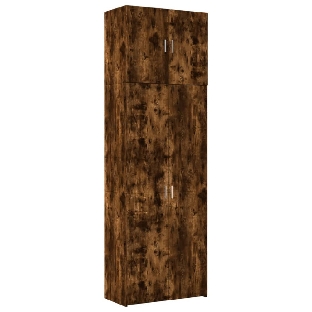 Produktbild för Högskåp rökfärgad ek 80x42,5x249 cm konstruerat trä