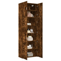 Produktbild för Högskåp rökfärgad ek 80x42,5x249 cm konstruerat trä