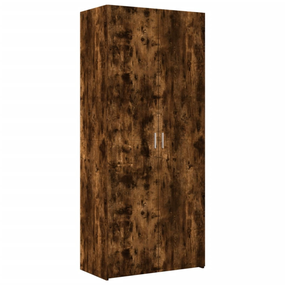 Produktbild för Högskåp rökfärgad ek 80x42,5x249 cm konstruerat trä