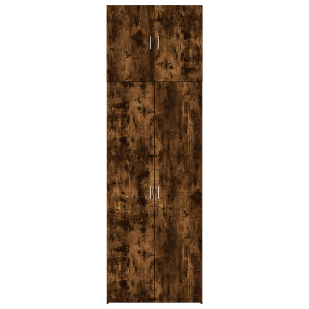 Produktbild för Högskåp rökfärgad ek 80x42,5x249 cm konstruerat trä