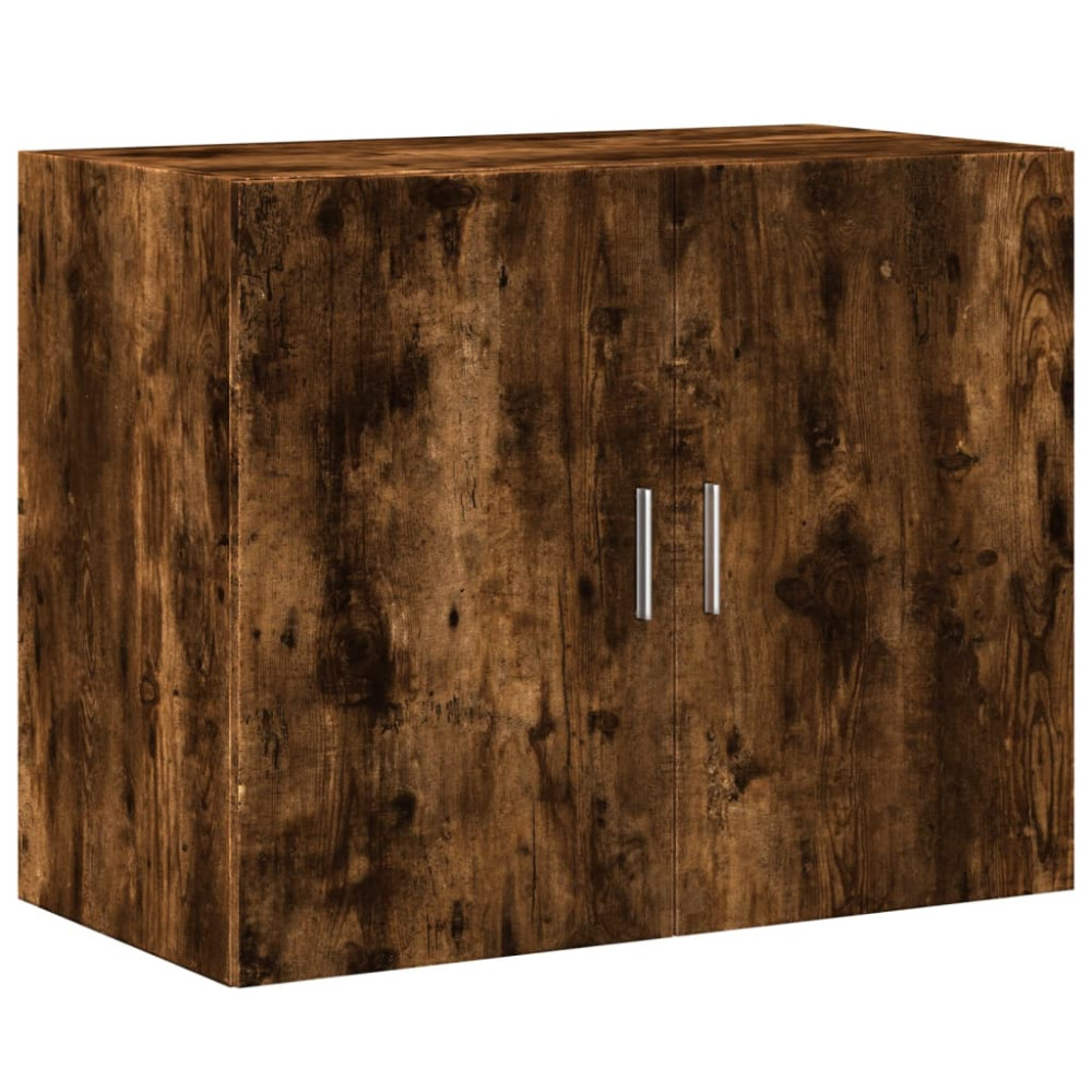 Produktbild för Högskåp rökfärgad ek 80x42,5x249 cm konstruerat trä