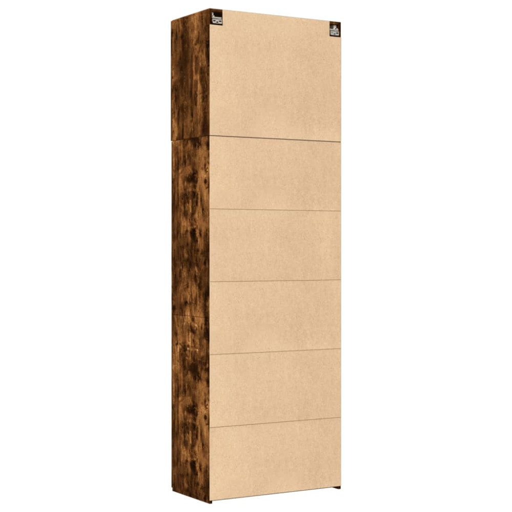 Produktbild för Högskåp rökfärgad ek 80x42,5x249 cm konstruerat trä