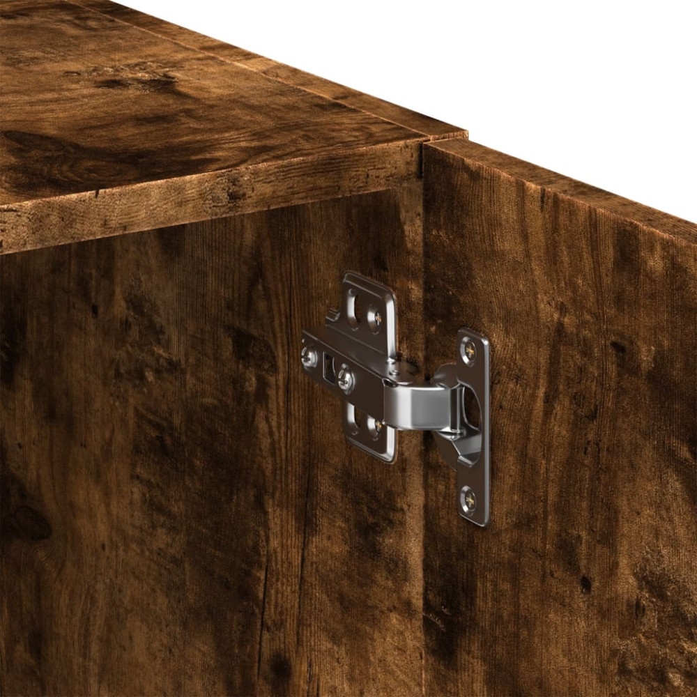 Produktbild för Högskåp rökfärgad ek 80x42,5x249 cm konstruerat trä