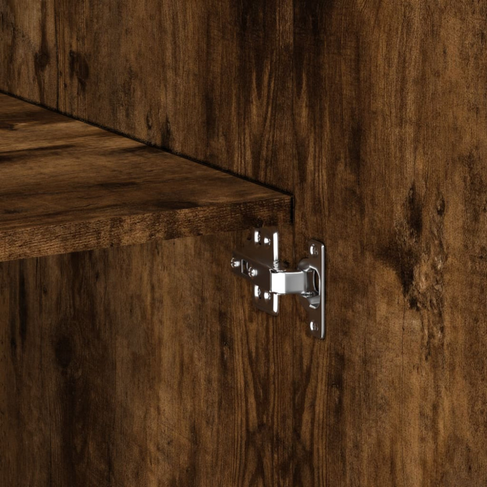 Produktbild för Högskåp rökfärgad ek 80x42,5x249 cm konstruerat trä