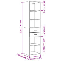 Produktbild för Högskåp sonoma-ek 45x42,5x185 cm konstruerat trä