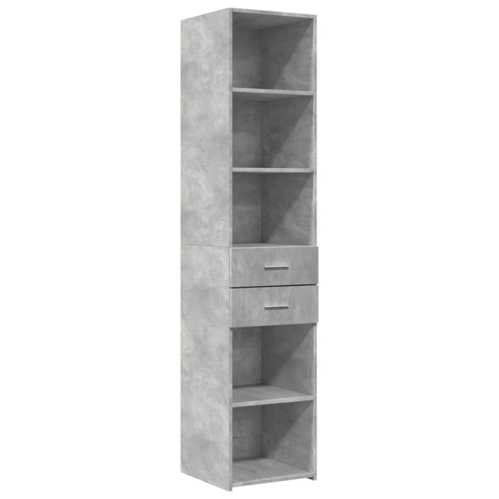 Produktbild för Högskåp betonggrå 40x42,5x185 cm konstruerat trä
