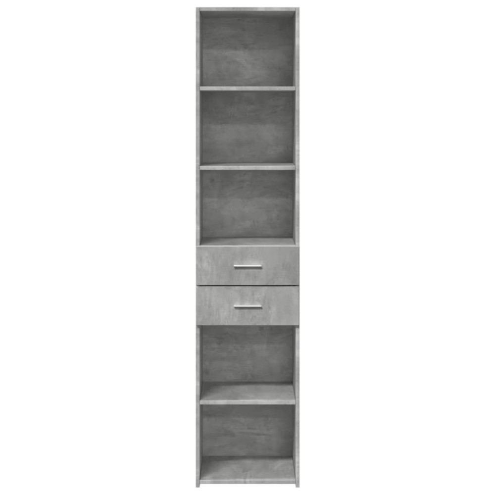 Produktbild för Högskåp betonggrå 40x42,5x185 cm konstruerat trä