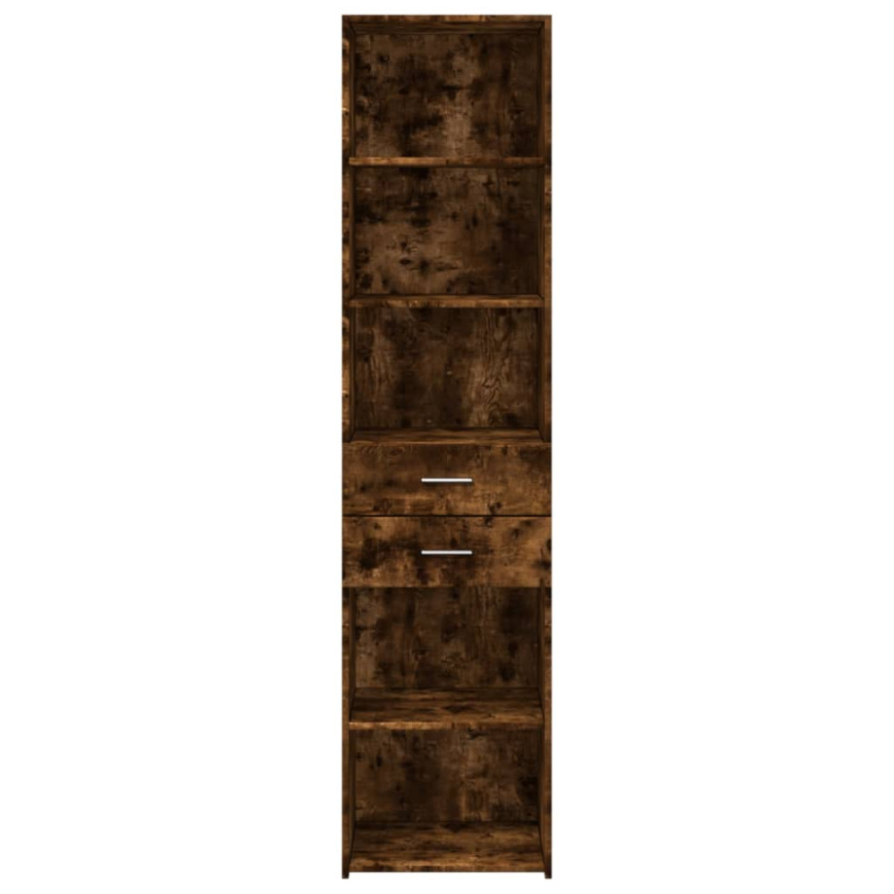 Produktbild för Högskåp rökfärgad ek 45x42,5x185 cm konstruerat trä