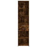 Produktbild för Högskåp rökfärgad ek 45x42,5x185 cm konstruerat trä