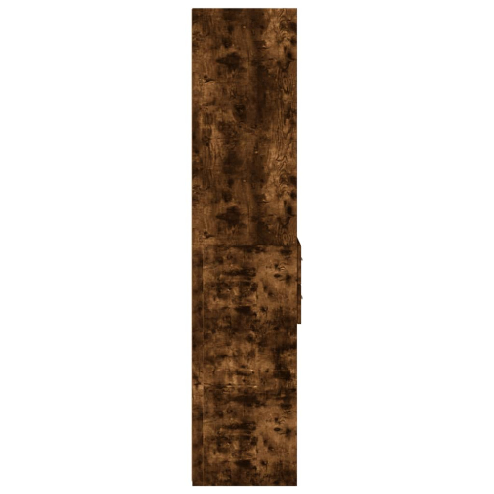 Produktbild för Högskåp rökfärgad ek 45x42,5x185 cm konstruerat trä