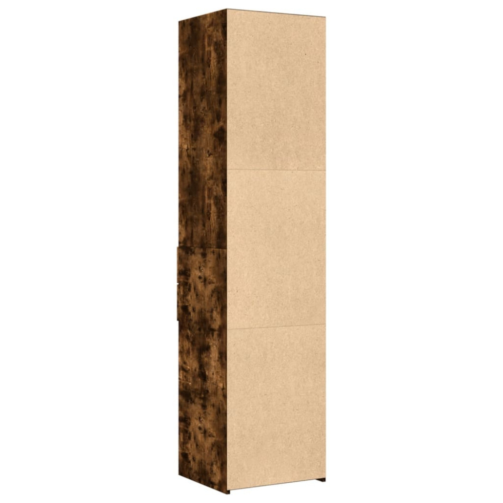 Produktbild för Högskåp rökfärgad ek 45x42,5x185 cm konstruerat trä