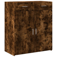 Produktbild för Skänk rökfärgad ek 80x42,5x93 cm konstruerat trä