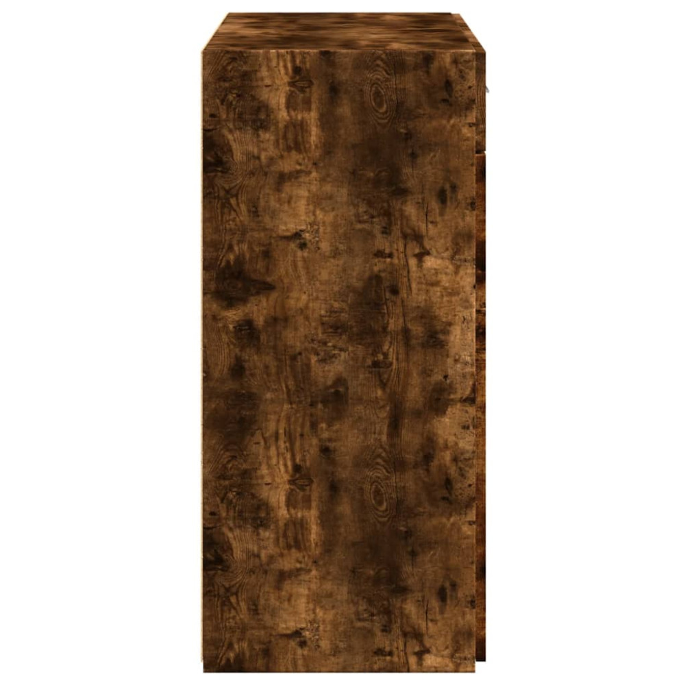 Produktbild för Skänk rökfärgad ek 80x42,5x93 cm konstruerat trä