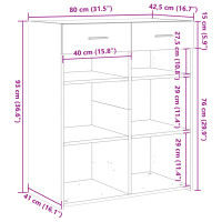 Produktbild för Skänk sonoma-ek 80x42,5x93 cm konstruerat trä
