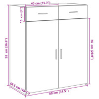 Produktbild för Skänk sonoma-ek 80x42,5x93 cm konstruerat trä