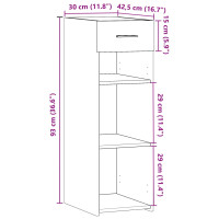 Produktbild för Skänk betonggrå 30x42,5x93 cm konstruerat trä