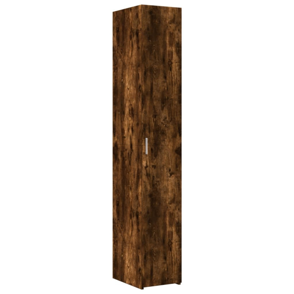 Produktbild för Högskåp rökfärgad ek 30x42,5x185 cm konstruerat trä