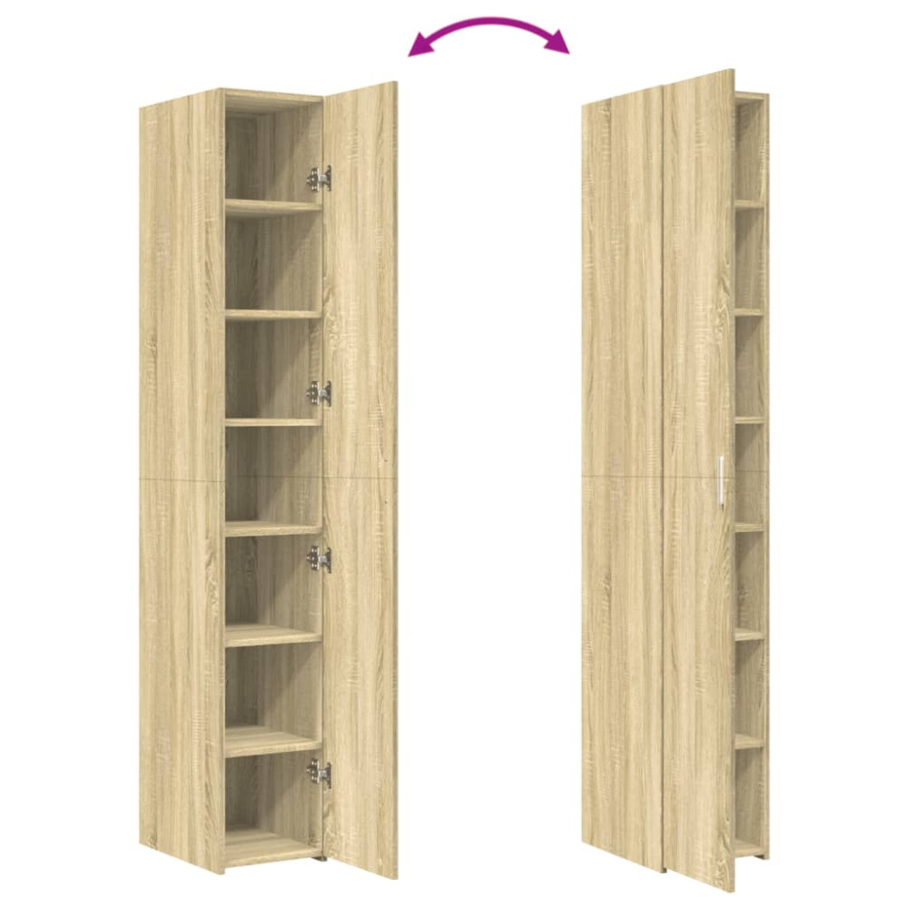 Produktbild för Högskåp sonoma-ek 30x42,5x185 cm konstruerat trä