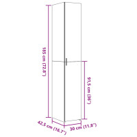 Produktbild för Högskåp sonoma-ek 30x42,5x185 cm konstruerat trä