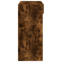 Produktbild för Högskåp rökfärgad ek 80x42,5x124 cm konstruerat trä
