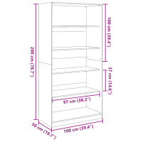 Produktbild för Garderob vit 100x50x200 cm konstruerat trä