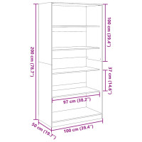 Produktbild för Garderob gammalt trä 100x50x200 cm konstruerat trä