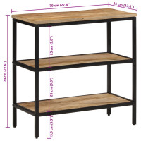 Produktbild för Avlastningsbord 70x35x70 cm massivt grovt mangoträ