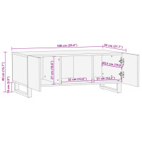 Produktbild för Soffbord vit 100x55x40 cm massivt mangoträ