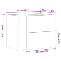 Produktbild för Väggmonterade sängbord svart 45x30x35 cm