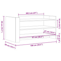 Produktbild för Soffbord vit 100x50x50 cm konstruerat trä