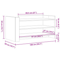 Produktbild för Soffbord rökfärgad ek 100x50x50 cm konstruerat trä