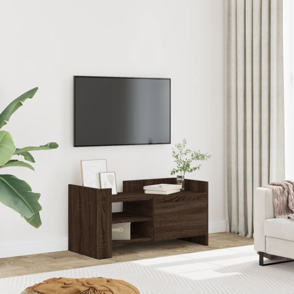 Produktbild för Tv-bänk brun ek 80x35x40 cm konstruerat trä