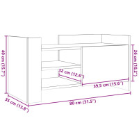 Produktbild för Tv-bänk brun ek 80x35x40 cm konstruerat trä
