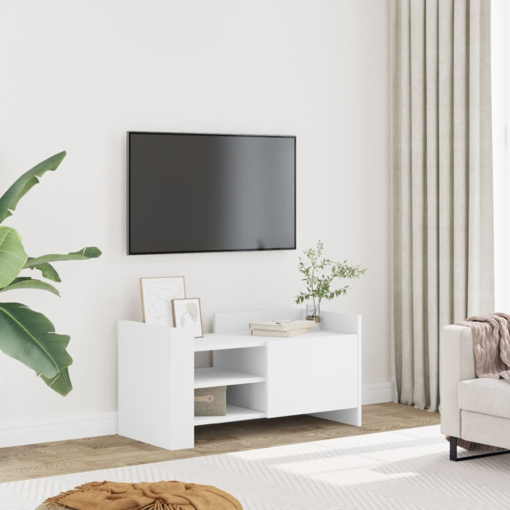 Produktbild för Tv-bänk vit 80x35x40 cm konstruerat trä