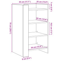 Produktbild för Skänk betonggrå 45x35x75 cm konstruerat trä