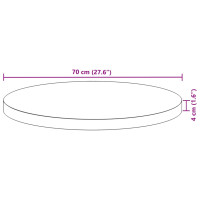 Produktbild för Bordsskiva rund Ø70x4 cm massivt akaciaträ