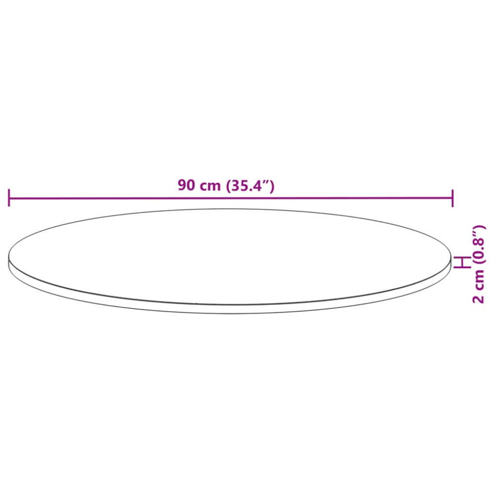 Produktbild för Bordsskiva rund Ø90x2 cm massivt akaciaträ