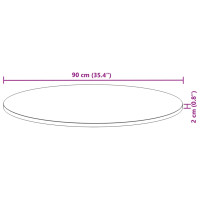 Produktbild för Bordsskiva rund Ø90x2 cm massivt akaciaträ