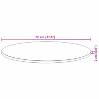 Produktbild för Bordsskiva rund Ø80x2 cm massivt akaciaträ